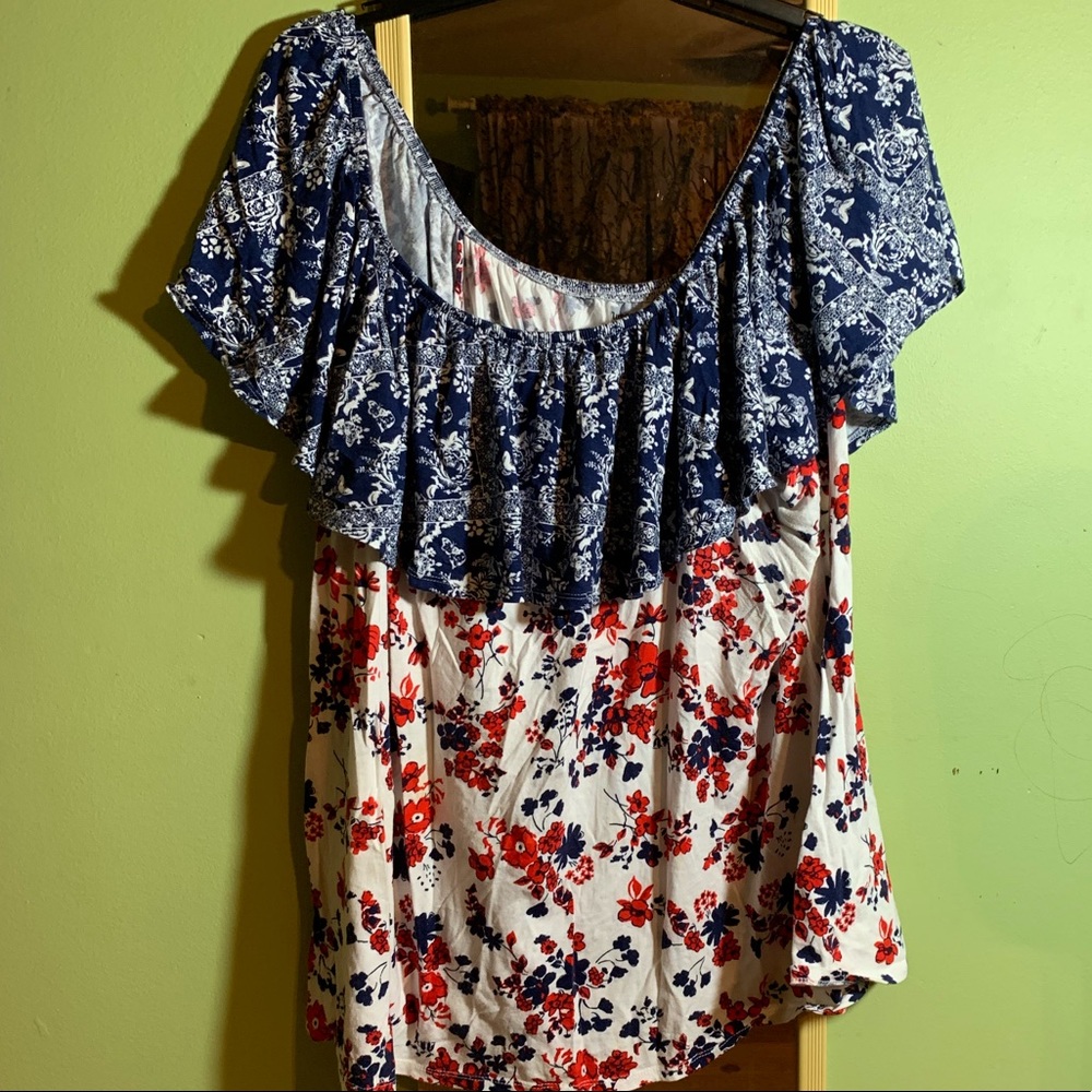 Off The Shoulder Ruffle Shirt